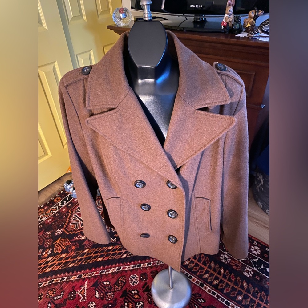 Brown Double Breasted Pea Coat